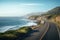 Scenic Coastal Highway with Ocean View, AI Generated