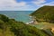 Scenic coastal landscape along Great Ocean Road as viewed from Teddy`s Lookout in Victoria