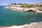 Scenic coastal landscape of volcanic rocks in Costa Adeje on Tenerife