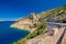 Scenic coastal road under Velebit mountain