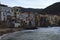 Scenic coastline view of ancient city Cefalu. Colorful buildings at the sandy beach