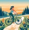 Scenic Cycling Adventure Vector Art