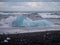 Scenic Diamond beach featuring icebergs,  located by Jokulsarlon glacier lagoon