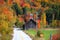 Scenic drive across New England fall foliage