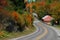 Scenic drive across New England fall foliage