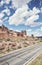 Scenic drive in Arches National Park  color toning applied  Utah  US