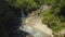 scenic drone shot of a small waterfall and its cascade in the Martvili, Georgia