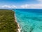 Scenic drone view of Saona island, Dominican republic