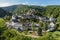 Scenic, elevated view of Esch-Sur-Sure town in Luxembourg