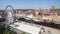 Scenic embankment of the Motlawa river with historical buildings in Gdansk