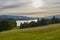 Scenic evening view of Balloch Castle Country Park with Loch Lomond in Scotland, United Kingdom.