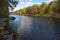 Scenic fall foliage on the Farmington River, Canton, Connecticut