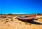 Scenic Fisher Boat Stranded at the Beach in Portugal