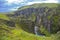 Scenic fjadrargljufur canyon in Iceland. Travel and tourism. Geology and nature