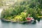 Scenic flight above Tofino Harbour, Vancouver Island. British Columbia, Canada