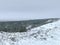 Scenic forest view around Kerid crater in winter, Iceland