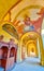 Scenic frescoes in the covered gallery of the cloister in Loreta of Prague, Czechia