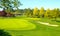 Scenic Golf course at Victoria, Canada on on a beautiful spring day. Vancouver Island is temperate enough for year round golfing.