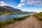 Scenic gravel road along Seydisfjordur fjord in Eastern Iceland Scandinavia