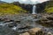 Scenic Gufufoss waterfall just outside of Seydisfjordur in East Iceland