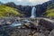 Scenic Gufufoss waterfall just outside of Seydisfjordur in East Iceland