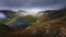 Scenic high angle shot of the Carrauntoohil in Iveragh Peninsula in County Kerry, Ireland