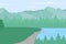 Scenic highland plato flat color vector illustration