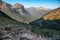 Scenic Highline Trail Views of Glacier Valley by the Going-to-the-Sun Road, Glacier National Park, Montana