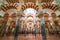 Scenic indoor sight in the Mosqueâ€“Cathedral of Cordoba. Andalusia, Spain.