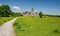 Scenic irish ancient church abbey ruins landscape