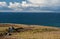 Scenic irish landscape with old irish cottage