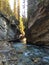 Scenic Johnston Canyon trail in Banff National Park