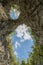 Scenic karst phenomena natural bridge in national park Rakov Skocjan in Slovenia