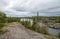 Scenic lake in the forest on a cloudy day