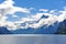 Scenic Lake Lucerne and mountain landscape in Swiss Knife valley Brunnen