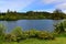Scenic Lake Mangamahoe and its lush bank in north island