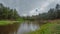 Scenic Lake with Storm Clouds Above Time Lapse