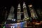 Scenic landmark nightview of the Asian tallest Petronas Twin Tower at Putrajaya.