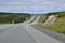 Scenic landscape along winding section of Newfoundland highway