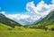 Scenic landscape in the Alps in Salzburg, Austria