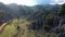 Scenic landscape with beautiful rock formations in mountain valley.