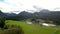 Scenic landscape of fields at Garmisch-Partenkirchen in Germany