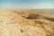 Scenic landscape of israel negev sand desert.