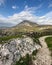 Scenic landscape with Mount Taburno seen from Montesarchio, Campania, Italy