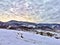 Scenic landscape with mountain and clouds