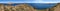 Scenic landscape panorama of Lake Titicaca