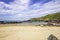 Scenic landscape of Pembrokeshire coast, Uk.Sandy beach with few