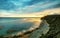 Scenic landscape of quiet beach New Zealand