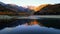 Scenic landscape of Silver lake reservoir in Utah, Wasatch mountain range