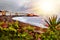 Scenic landscape. Stunning view of the beach with black sand. Puerto de la Cruz Tenerife, Canary Islands